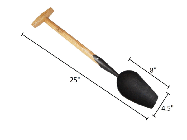 DeWit Compost Digging Scoop Trowel with T-Handle, Head: 8"L x 4.5"W Total: 25"L - Image 2