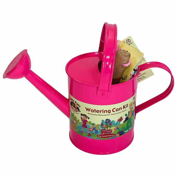 Little Pals Kids Pink Watering Can Kit w/Trowel & Gloves - Image 3